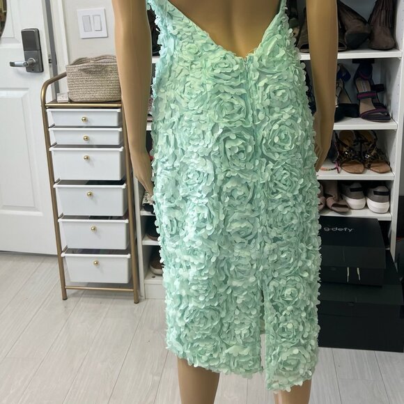 ASOS Luxe 3D Mint Backless Floral Midi Dress (+ Bow) - Picture 7 of 8